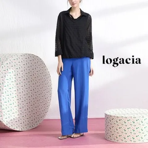 [logacia] 24SS 시어체크 인견 레이어드 셔츠 블라우스 1종