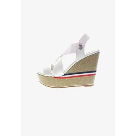U.S. Polo Assn. 유에스폴로에센 여자 웨지 통굽 청키 샌들 AYLIN - 플랫폼 Whi T1409802