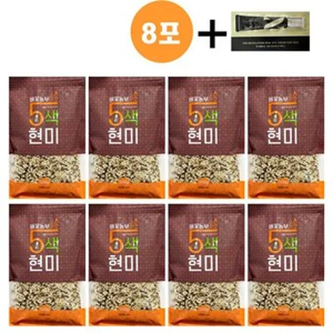 벼꽃농부 5색현미 오색현미 100% 국내산 순수 햅곡 현미 + AHC 텐레볼루션 샘플 증정, 500g, 8개, 500g