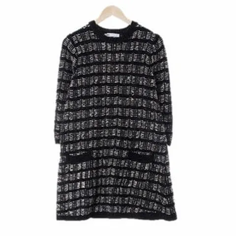자라 6134 블랙믹스 울혼방 펄트위드니트원피스 [S]
