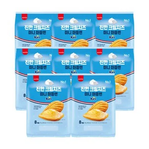 삼립x끼리 진한크림치즈 미니 마들렌 8입 8봉 (총64입개별포장대용량), 끼리 진한크림치즈 미니 마들렌 8입 8봉, 8개, 120g