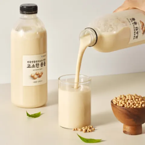 [런칭특가] 맷돌로 갈아 고소한 콩물, 3병, 1L