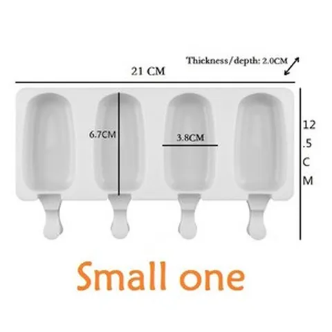 4/8 홀 식품 등급 실리콘 아이스크림 몰드 아이스 팝 큐브 팝시클 몰드 막대기 포함 디저트 DIY 매그넘 케이크 몰드 아이스크림 메이커, 1개