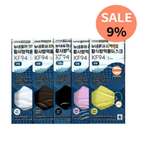 뉴네퓨어 프리미엄 KF94 대형 60매 끈조절 마스크, 프리미엄 KF94 대형 검정색 60매