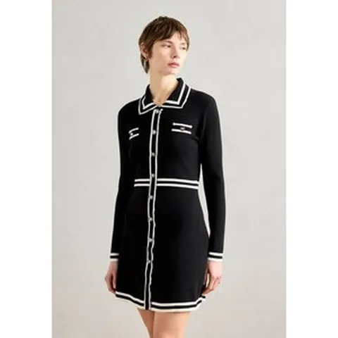 Morgan Strickkleid - noir/off white