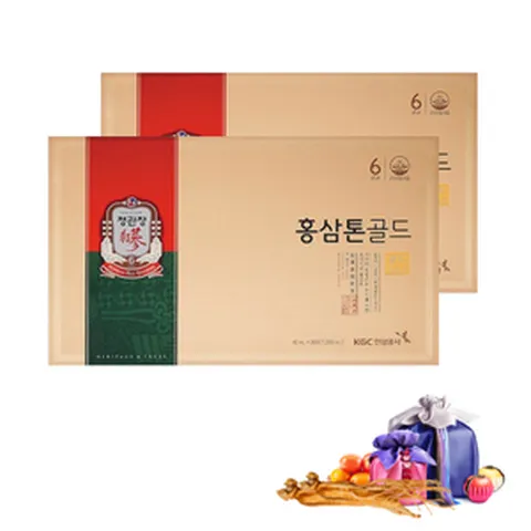 [정관장] 6년근 홍삼톤 골드 40ml * 30포 (2박스) - 6년근 홍삼 보양 강화 부모님 어르신 가족 친척 직장인 성인 답례 감사 설 구정 추석 명절 새해 선물 세트 쇼핑백, 2개
