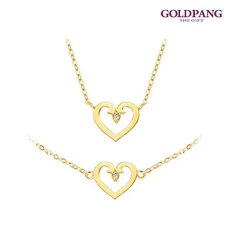 골드팡 14k 18k 쁘띠러브밍 다이아몬드 목걸이 팔찌 세트