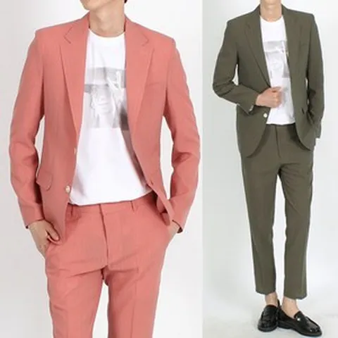 세컨에디션 베니스 폴리린넨 스트라이프 정장