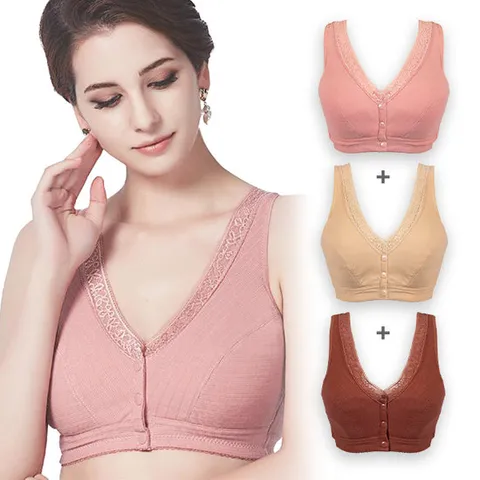 [시스넬라]골지앞단추브라 3종 보정속옷 여자속옷 노와이어 브라