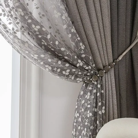 지나송 로첼라 자수 암막커튼 중형(340×230cm)