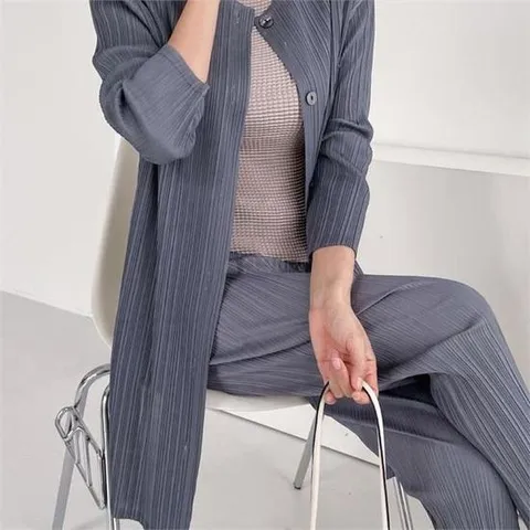 [다잇템]여성 플리츠원단 롱가디건 라이트 자켓 (7766287)