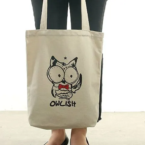 부엉이에코백 캔버스 보조가방 숄더백 면가방 데일리