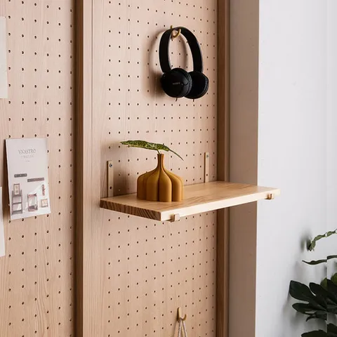 (주문제작) 듀크 가벽 우드 타공 원목선반346 (색상선택)