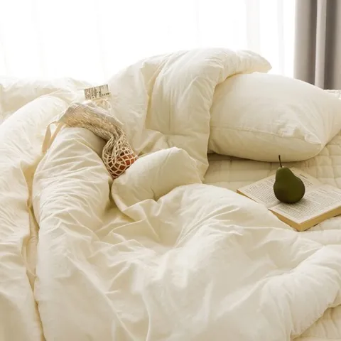 플레인 워싱광목 차렵이불 Q 베개세트