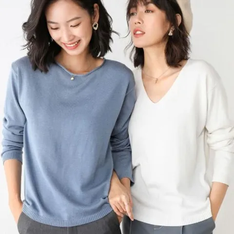 브이넥니트 여자 기본 브이넥 니트 DS BB143