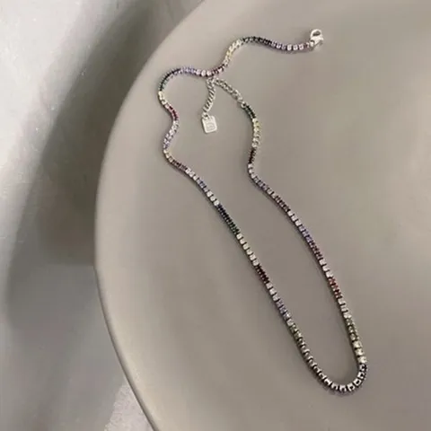에르모사제이 N055 큐빅 초커 은목걸이 / 실버 925 목걸이
