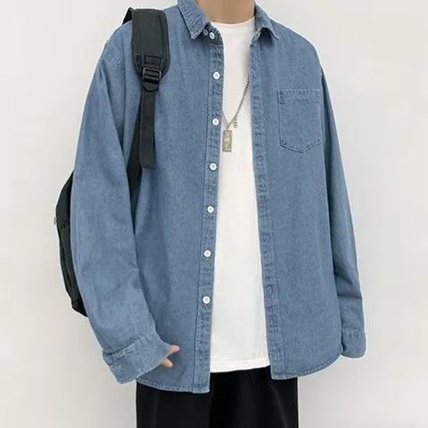 남성셔츠 남자남방 셔츠 청남방 캐주얼 데일리룩