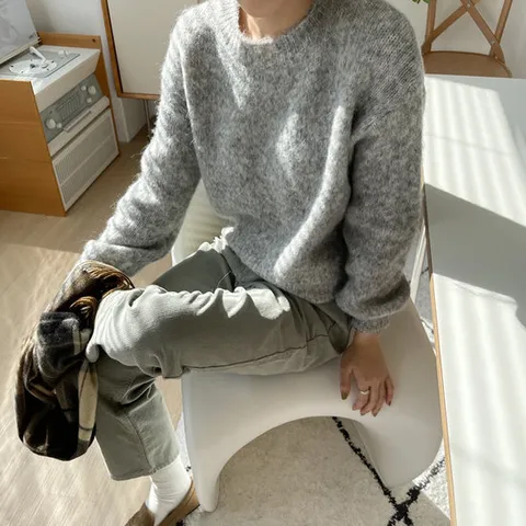 [슈가펀] 보닌 알파카 크롭니트
