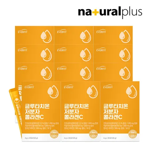 (총 360포) 에버핏 글루타치온 저분자 피쉬콜라겐 비타민C 12박스/엘라스틴