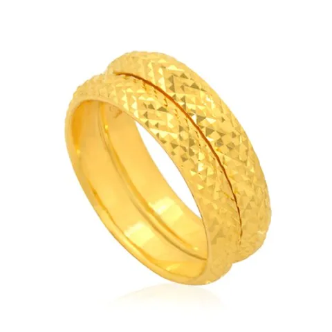 여자 순금 쌍가락지 반지 7.5g 24K [트윙클 커팅]