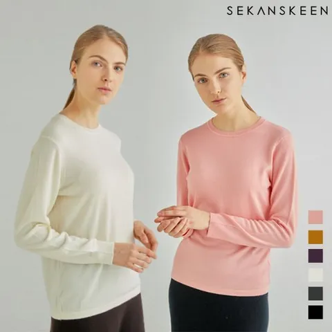 [세컨스킨]세컨스킨울 100% 라운드넥 풀오버 (AAWFT5101)