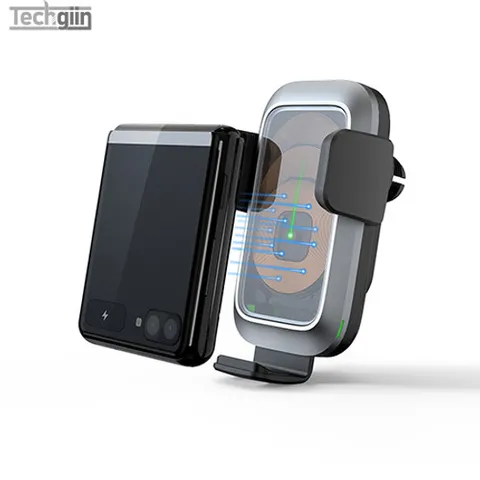 테크진 제트플립/폴드 차량용 고속무선충전 거치대 15W자동스캔