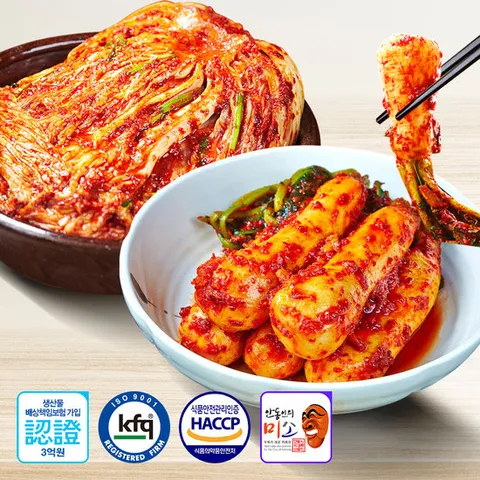 안동학가산 생김치 고랭지 국내산 배추 포기김치 혼합세트 (포기 7kg+총각 5kg)