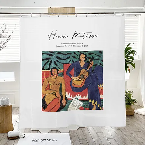 욕실 리모델링 화장실 마티스 샤워커튼 180x180 뮤직2