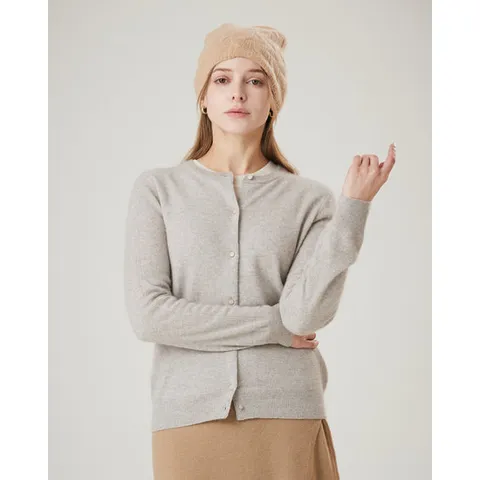 [ 롯데백화점 ][유닛]UFG4-KCA412N 라쿤 블렌디드 크루넥 가디건