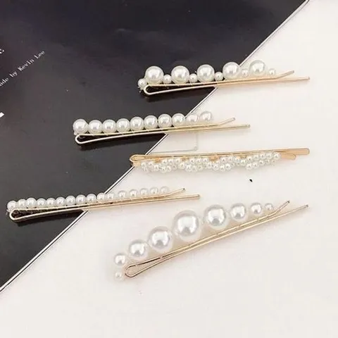 머리핀세트 골드 실핀 헤어 진주 앞머리 헤어실핀 머리핀 5종세