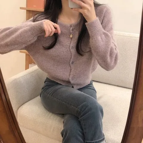 [5color/색감예쁨 ] 포근 겨울 유넥 니트 가디건_체리체리