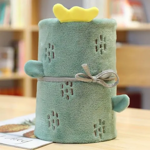 신생아이불 극세사 무릎담요 선인장