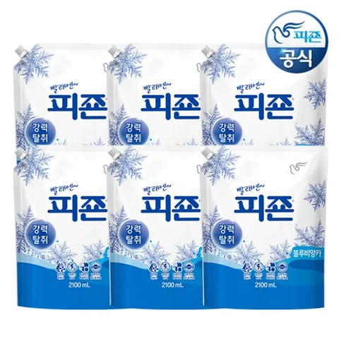 피죤 섬유유연제 블루비앙카 2100ml 리필 x 6개