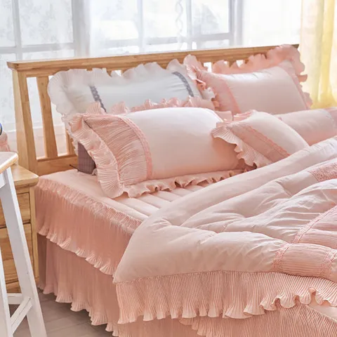 [류금숙침구] 플리츠 항균실키케어 프릴 차렵이불+베개커버 세트 SK