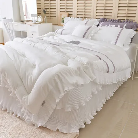 [류금숙침구] 플리츠 항균실키케어 프릴침구 풀세트(K)