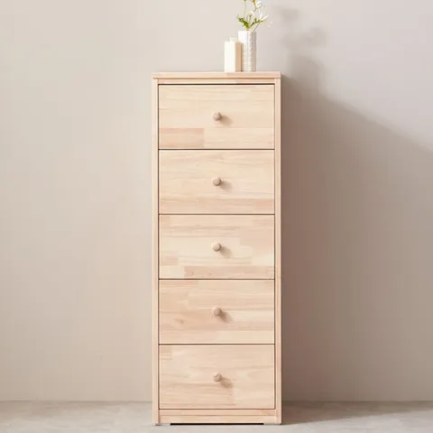 레디 400 5단 틈새 서랍장 침실가구 고무나무 원목 (착불)