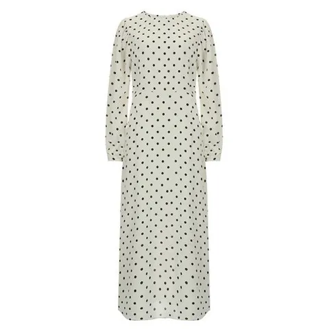 [탱커스] 여성 도트 패턴 롱 원피스