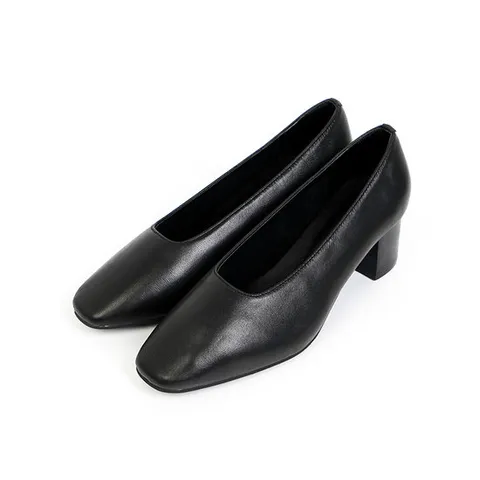 [ 롯데백화점 ][신난다슈]펌프스 힐 5cm 여성구두 부드러운 양가죽 스퀘어토 미들힐 SKE215154 블랙