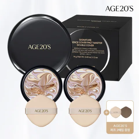 [에이지투웨니스]AGE20S 시그니처 에센스 커버 팩트 마스터 더블커버(케이스1+리필2) (SPF50+ PA++++)