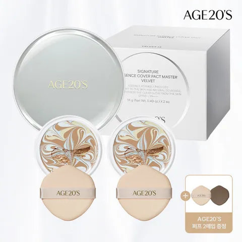 [에이지투웨니스]AGE20S 시그니처 에센스 커버 팩트 마스터 벨벳(케이스1+리필2) (SPF50+ PA++++)