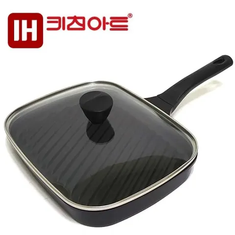 키친아트 하우스쿡 IH인덕션 멀티 직사각 그릴팬-커버