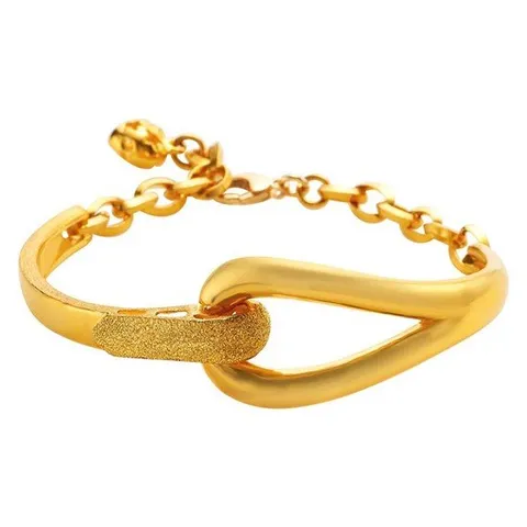 [한국금다이아몬드] 여자 순금 팔찌 체인 이브로 금 24K 18.75g 18K장식