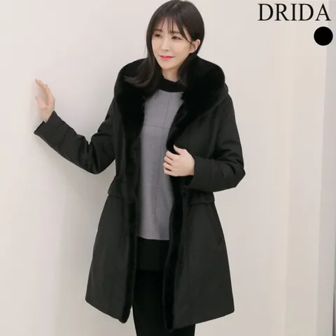 [드리다]엄마옷 겨울 에코 밍크퍼 고급 패딩 코트 빅사이즈 퍼안