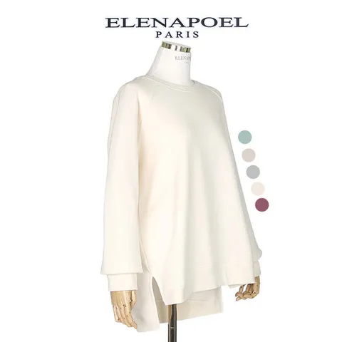 엘레나포엘 루즈핏 기모 옆트임 맨투맨 티셔츠 빅사이즈