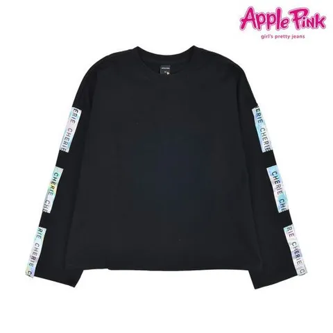 [애플핑크]소매 홀로그램 테잎 크롭티 (APK8Q117GS)