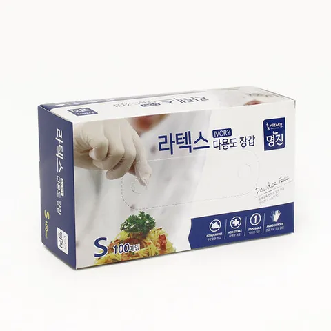 명진 다용도 라텍스장갑 소 100매 위생장갑 요리 주방용품