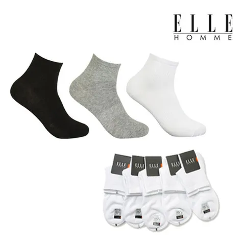 [ 롯데백화점 ][엘르(양말)]기획 신사 캐주얼중목 5족 세트 EH40322_5