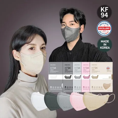 KF94 굿매너 새부리형 2D마스크 100매+목걸이2개(중형/대형)