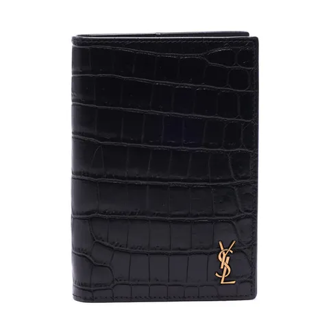 [ 롯데백화점 ][생 로랑]남성 크로커다일 모노그램 여권지갑 (607659_DZEDW_1000_21F)