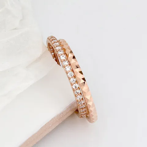 몽슈와 14K 블링 컷팅 반지 세트